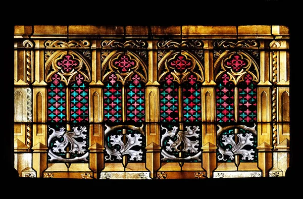Glasmalerei Der Zagreber Kathedrale Die Der Mariä Himmelfahrt Gewidmet Ist — Stockfoto