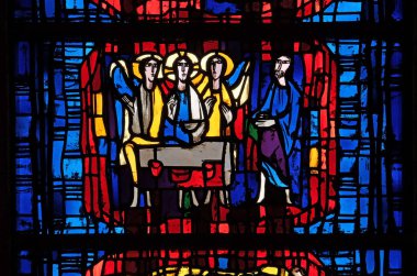 Vitray pencere içinde parish Kilisesi, Aziz Stephen Wasseralfingen, Almanya 