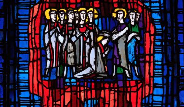 Vitray pencere içinde parish Kilisesi, Aziz Stephen Wasseralfingen, Almanya 