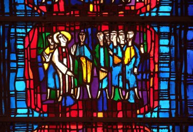 Vitray pencere içinde parish Kilisesi, Aziz Stephen Wasseralfingen, Almanya 