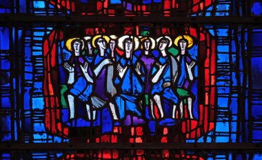 Vitray pencere içinde parish Kilisesi, Aziz Stephen Wasseralfingen, Almanya 