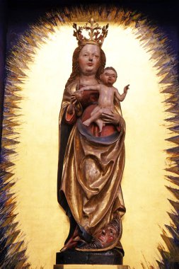 Meryem Ana heykeli içinde parish Kilisesi, Aziz Stephen Wasseralfingen, Almanya 