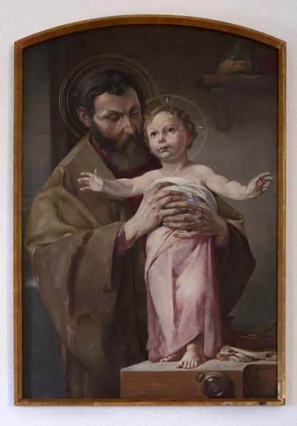 Saint Joseph Holding Child Jesus Altarpiece Chapel Hinterbrand Germany — Stock Photo, Image
