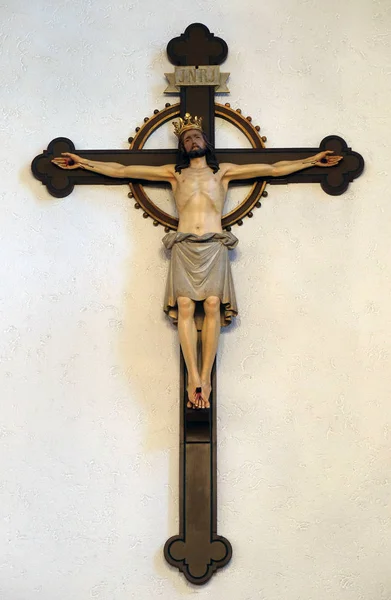 Crucifixion Dans Église Paroissiale Stephen Wasseralfingen Allemagne — Photo