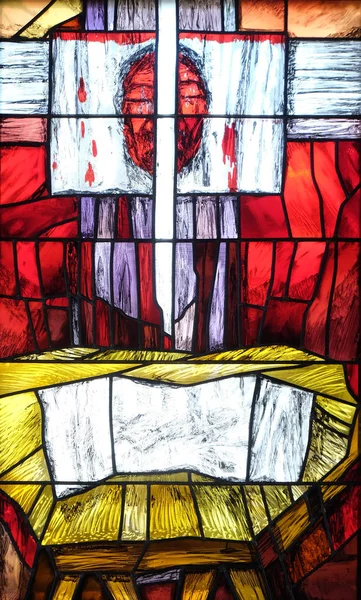 Ιστορία Της Σωτηρίας Υαλογράφημα Παράθυρο Από Sieger Koeder Στην Εκκλησία — Φωτογραφία Αρχείου