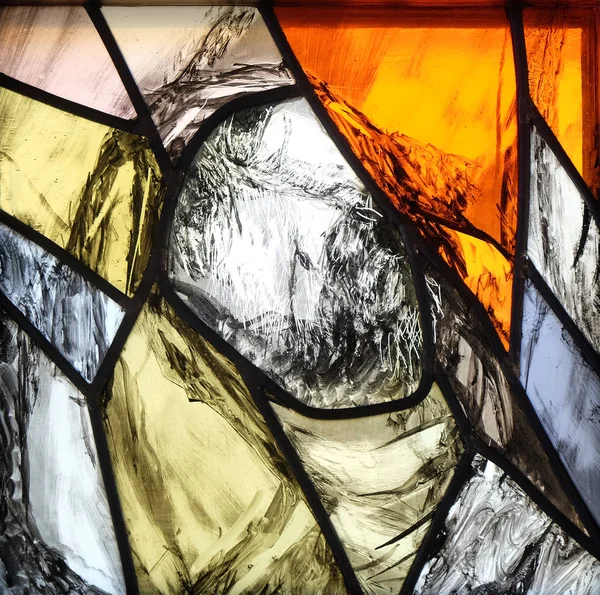 Historia Salvación Detalle Vidriera Sieger Koeder Iglesia San Bartolomé Leutershausen —  Fotos de Stock