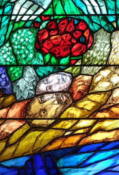 Story Creation Stained Glass Window Sieger Koeder Church Saint Bartholomew — Stock Photo, Image