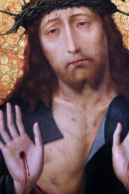 Adam acılarını, daire Aelbert nöbetleri, petrol Wood, 16 yüzyıl, Passion Sanat Mimara Museum: Zagrep, Hırvatistan, üzerinde 07 Nisan 2017.