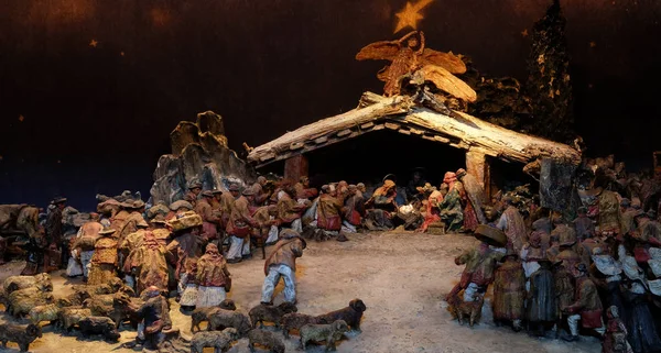 耶稣诞生的场景 基督的降生 在萨格勒布的圣布莱斯教堂 克罗地亚 — 图库照片