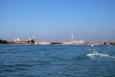 Cityscape Venedik. Yolcu gemisi Adriyatik Denizi, Venedik, İtalya, üzerinden görüntülemek