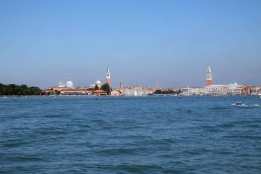 Cityscape Venedik. Yolcu gemisi Adriyatik Denizi, Venedik, İtalya, üzerinden görüntülemek