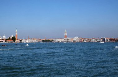 Cityscape Venedik. Yolcu gemisi Adriyatik Denizi, Venedik, İtalya, üzerinden görüntülemek