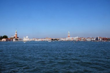 Cityscape Venedik. Yolcu gemisi Adriyatik Denizi, Venedik, İtalya, üzerinden görüntülemek