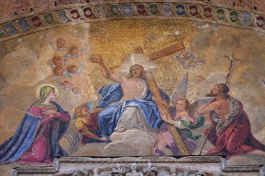 Zafer, çerçeve büyük kemer, Basilica San Marco, San Marco Meydanı, Venedik, İtalya, Unesco Dünya Mirası'nın Mesih'e