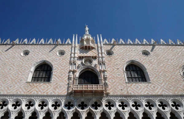 Doge`s Palace on Piazza San Marco, facade, Venice, Italy. The palace was the residence of the Doge of Venice, UNESCO World Heritage Site