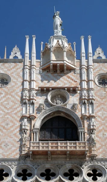 Doge`s Palace on Piazza San Marco, facade, Venice, Italy. The palace was the residence of the Doge of Venice, UNESCO World Heritage Site