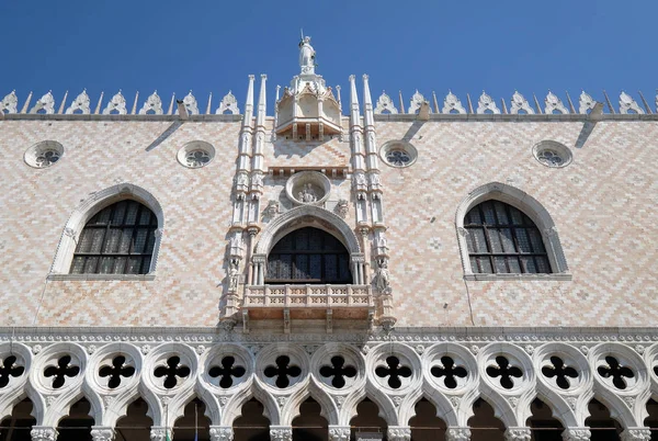 Doge`s Palace on Piazza San Marco, facade, Venice, Italy. The palace was the residence of the Doge of Venice, UNESCO World Heritage Site