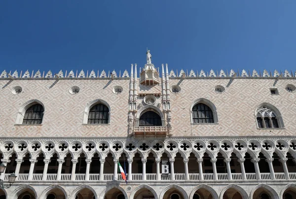 Doge`s Palace on Piazza San Marco, facade, Venice, Italy. The palace was the residence of the Doge of Venice, UNESCO World Heritage Site