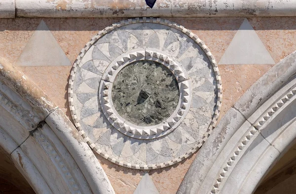 Facade Detalje Dogepaladset Piazza San Marco Venedig Italien Slottet Var - Stock-foto