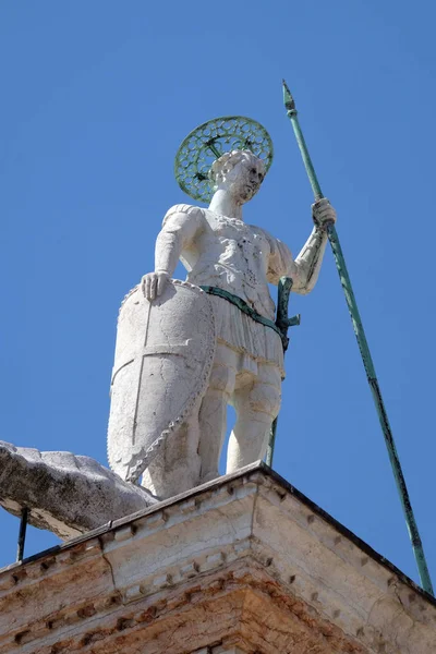 Saint Theodor Estátua Uma Coluna Piazza San Marco Colonne San — Fotografia de Stock