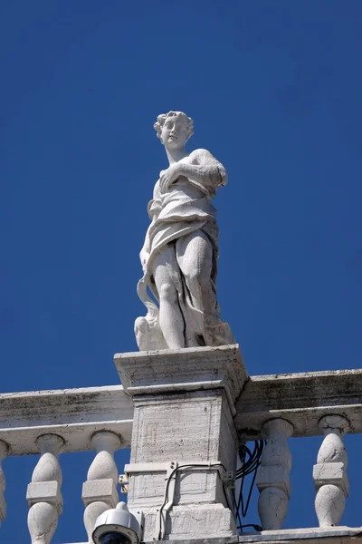 Staty Vid Toppen Nationella Bibliotek Mark Biblioteca Marciana Venedig Italien — Stockfoto