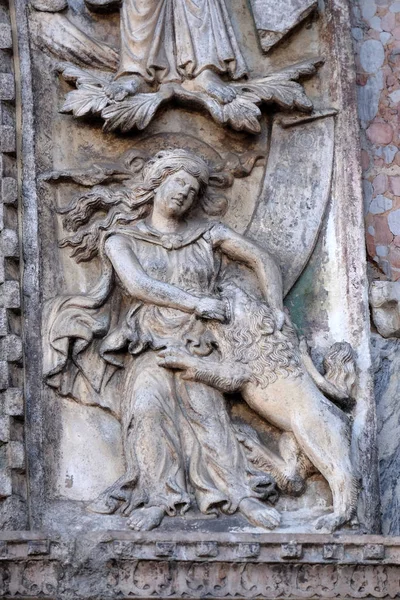 Kabartma Ayrıntı San Marco Bazilikası San Marco Meydanı Venedik Talya — Stok fotoğraf