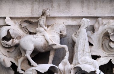Ortaçağ kabartmaları Doge's Palace, Saint Mark Meydanı, Venedik, İtalya, Unesco Dünya Mirası üzerinden