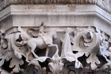 Ortaçağ kabartmaları Doge's Palace, Saint Mark Meydanı, Venedik, İtalya, Unesco Dünya Mirası üzerinden