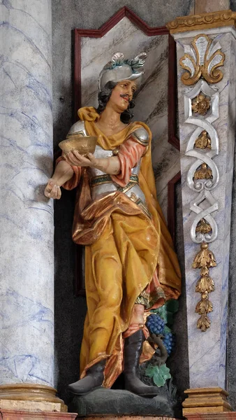 Statue Saint Donatus Main Altar Church Assumption Virgin Mary Pokupsko — Stock Photo, Image