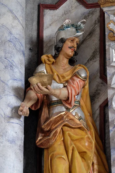 Statue Saint Donatus Main Altar Church Assumption Virgin Mary Pokupsko — Stock Photo, Image