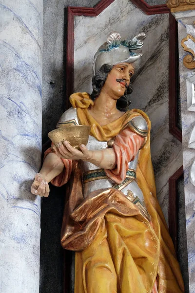 Statue Des Heiligen Donatus Auf Dem Hauptaltar Der Kirche Mariä — Stockfoto