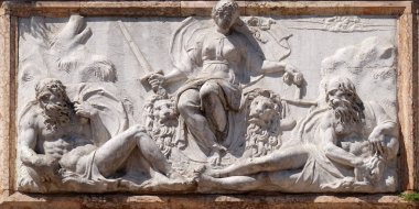 Venedik adalet Loggetta Campanile di San Marco, Venedik, İtalya, Unesco Dünya Mirası alanı altında Jacopo Sansovino tarafından temsil eden kabartma
