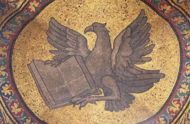 Saint John Evangelist, Basilica San Marco, San Marco Meydanı, Venedik, İtalya, Unesco Dünya Mirası'nın mozaik sembolü