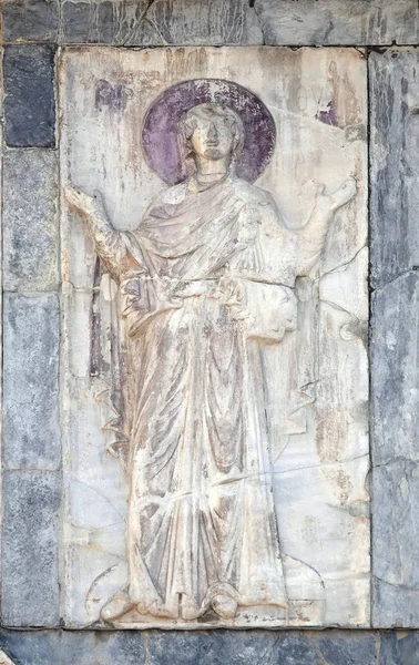 Relief Der Jungfrau Maria Fassadendetail Der Basilika Des Marko Markusplatz — Stockfoto