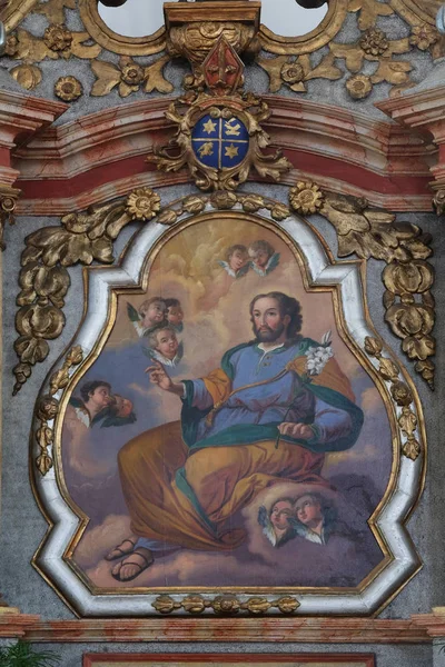 Святой Иосиф Алтарь Церкви Успения Богородицы Покупско Хорватия — стоковое фото