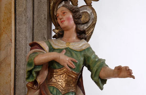 Άγαλμα Της Αγίας Αικατερίνης Της Αλεξάνδρειας Στο Βωμό Της Παναγίας — Φωτογραφία Αρχείου