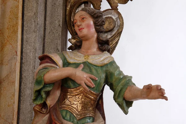 Estátua Santa Catarina Alexandria Sobre Altar Nossa Senhora Igreja Assunção — Fotografia de Stock