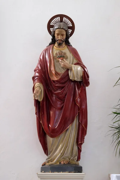 Herz Jesu Statue Der Kirche Mariä Himmelfahrt Pokupsko Kroatien — Stockfoto