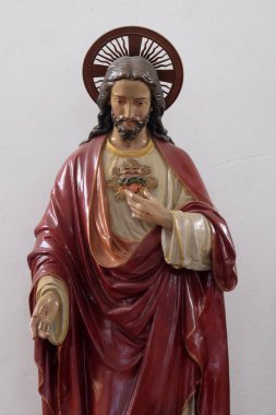 Kutsal Kalp İsa heykelinin varsayım kilise Meryem Ana Pokupsko, Hırvatistan