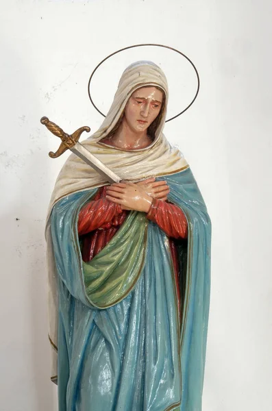 Vår Sorgfrue Statue Jomfru Maria Pokupsko Kroatia – stockfoto