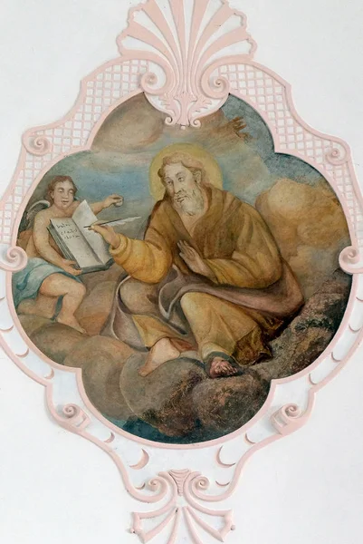 Saint Matthew Evangelist Fresco Kerk Van Hemelvaart Van Maagd Maria — Stockfoto