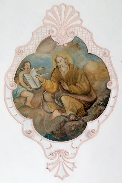 Saint Matthieu Évangéliste Fresque Dans Église Assomption Vierge Marie Pokupsko — Photo