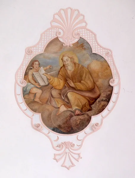 Saint Matthew Evangelist Fresco Kerk Van Hemelvaart Van Maagd Maria — Stockfoto