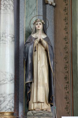 Saint Rosalia, heykel Lipnik, Hırvatistan Saint Elijah kilisede sunak üzerinde 