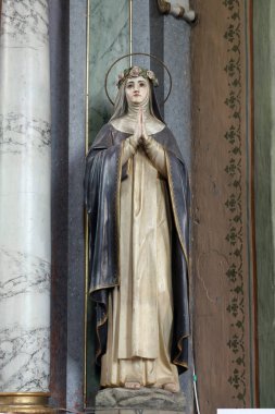 Saint Rosalia, statue on the altar in Saint Elijah church in Lipnik, Croatia 