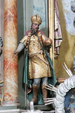 Saint Stephen Macaristan, heykel Sveta Marija na varsayım Kilisesi İsa'nın kutsal kalbi sunak üzerinde Muri, Hırvatistan 