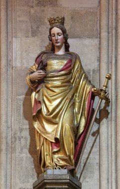 Saint Catherine İskenderiye, Mary varsayım adanmış Zagreb Katedrali heykeli