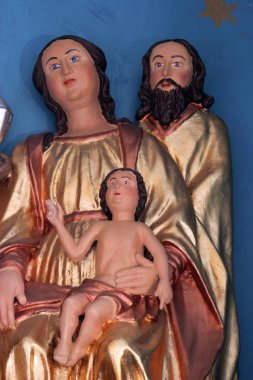 Doğum sahnesi, Magi, Vrhovac, Hırvatistan için aziz Cosmas ve Damian kilisede üç kral altar hayranlığı 