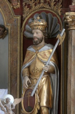 Saint Ladislaus, heykel Svetice, Hırvatistan bakire Meryem'in doğumu kilise ana sunak üzerinde 