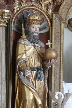 Saint Stephen Macaristan, heykel Svetice, Hırvatistan bakire Meryem'in doğumu kilise ana sunak üzerinde